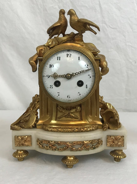 Vincenti et Cie Diminutive Clock Set, French Marble and Ormolu, circa 1890-1900