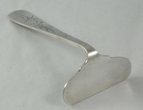 Japanese 950 Silver Baby Food Pusher Bamboo Motif