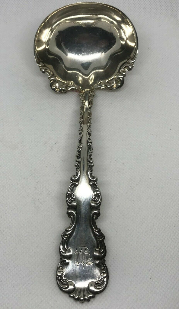 Gravy Ladle. Whiting Louis XV Sterling Silver. M Monogram. 7