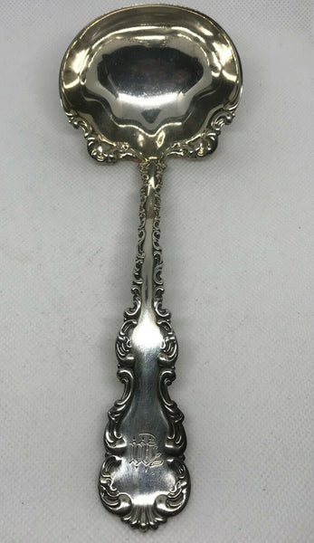 Gravy Ladle. Whiting Louis XV Sterling Silver. M Monogram. 7"