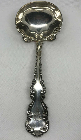 Gravy Ladle. Whiting Louis XV Sterling Silver. M Monogram. 7"
